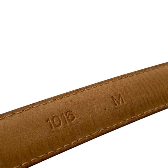 Made in Italy Brown Leather Belt with Silver Buckle in Size Medium - Picture 3 of 7